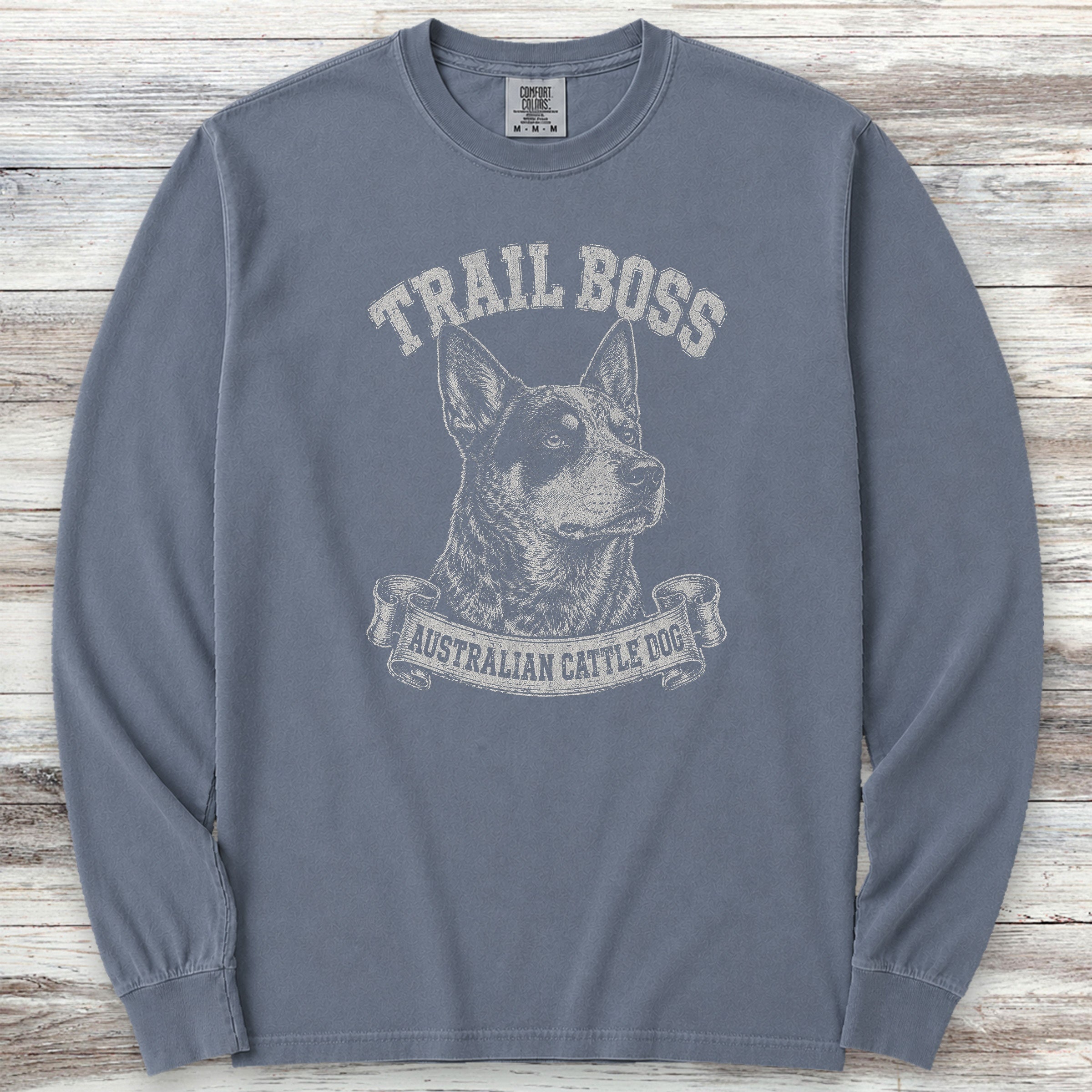 Australian Cattle Dog Trail Boss Long Sleeve Tee - Blue Jean