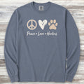 Australian Cattle Dog Peace Long Sleeve Tee - Blue Jean
