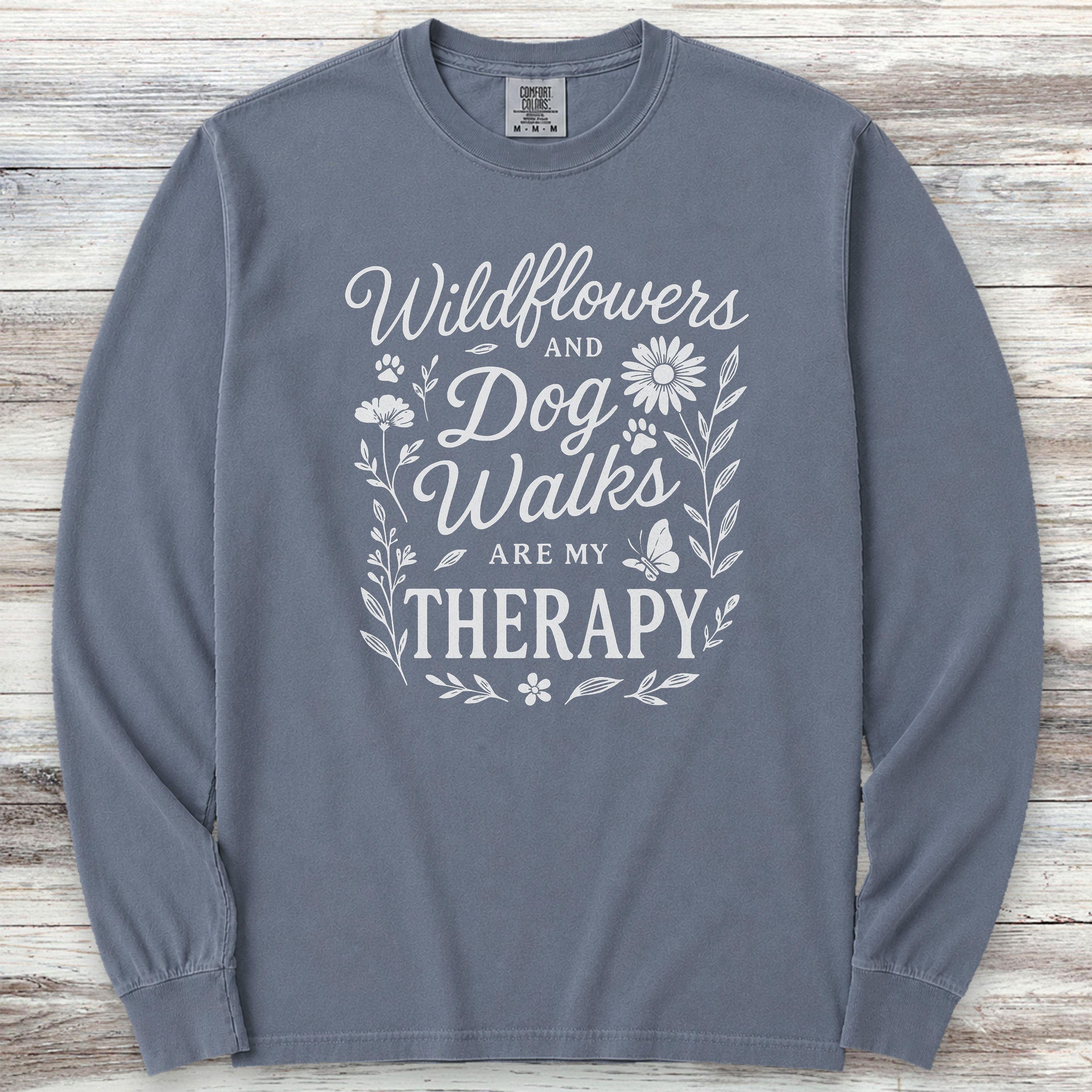 Wildflowers Long Sleeve Tee - Blue Jean