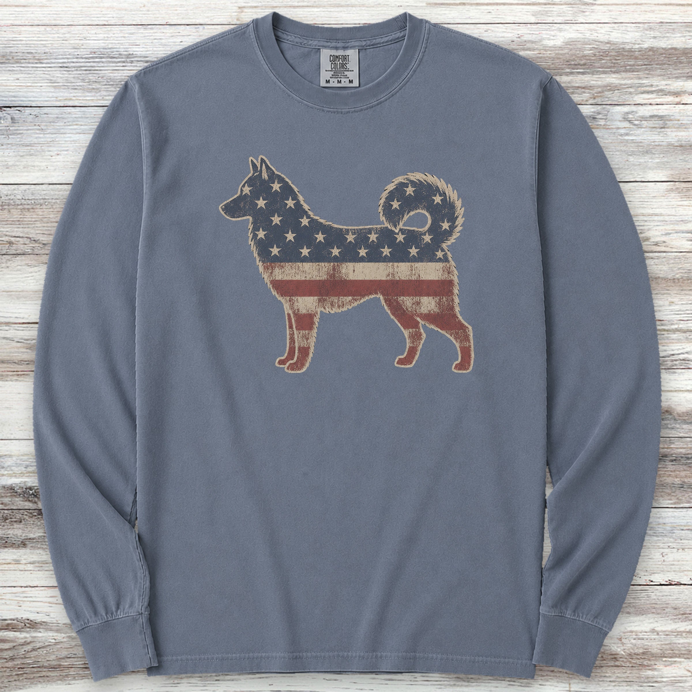 Husky Vintage USA Long Sleeve Tee - Blue Jean