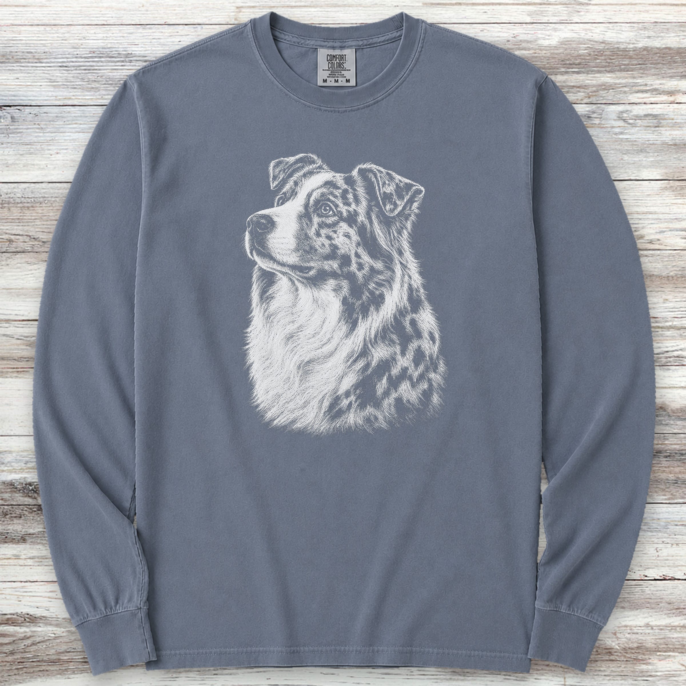 Australian Shepherd Loyalty Long Sleeve Tee - Blue Jean