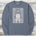 Cane Corso Fawn Folk Art Floral Long Sleeve Tee - Blue Jean