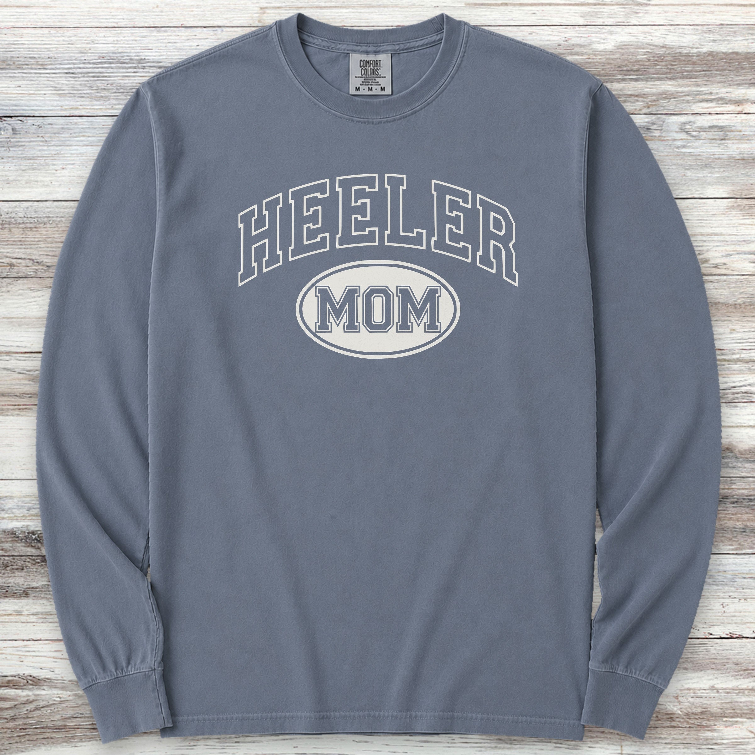 Australian Cattle Dog Heeler University Mom Long Sleeve Tee - Blue Jean