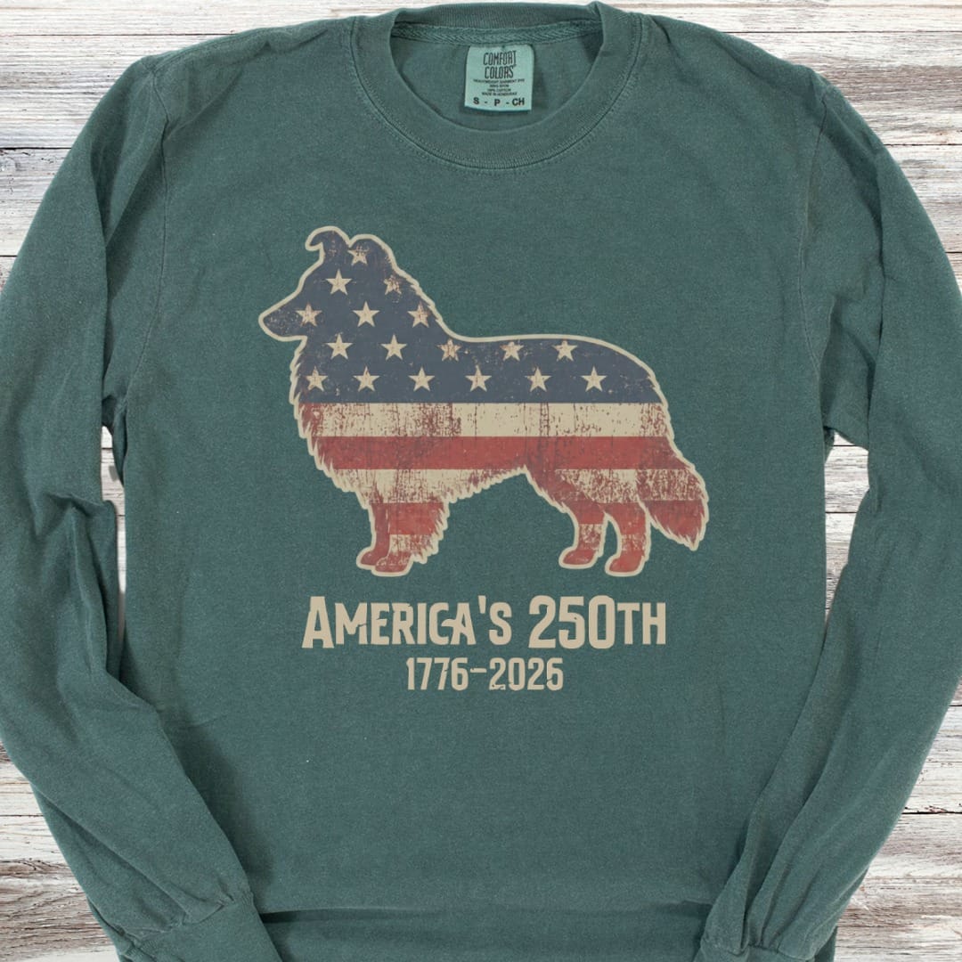 Shetland Sheepdog 250 Long Sleeve Tee - Blue Spruce
