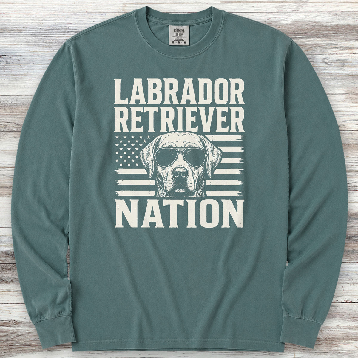 Labrador Retriever Nation Long Sleeve Tee - Blue Spruce