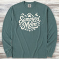 Samoyed Groovy Mom Long Sleeve Tee - Blue Spruce