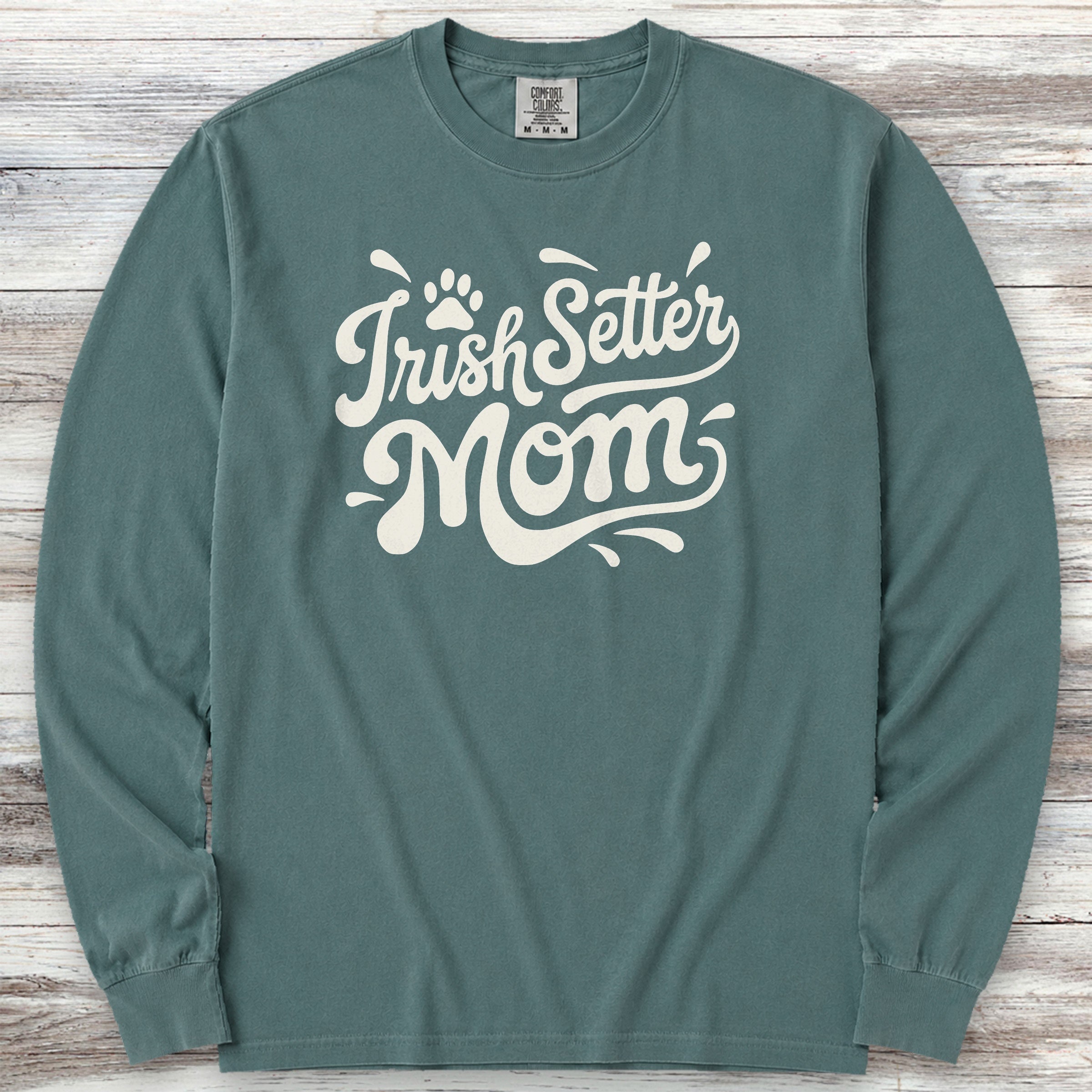 Irish Setter Groovy Mom Long Sleeve Tee - Blue Spruce