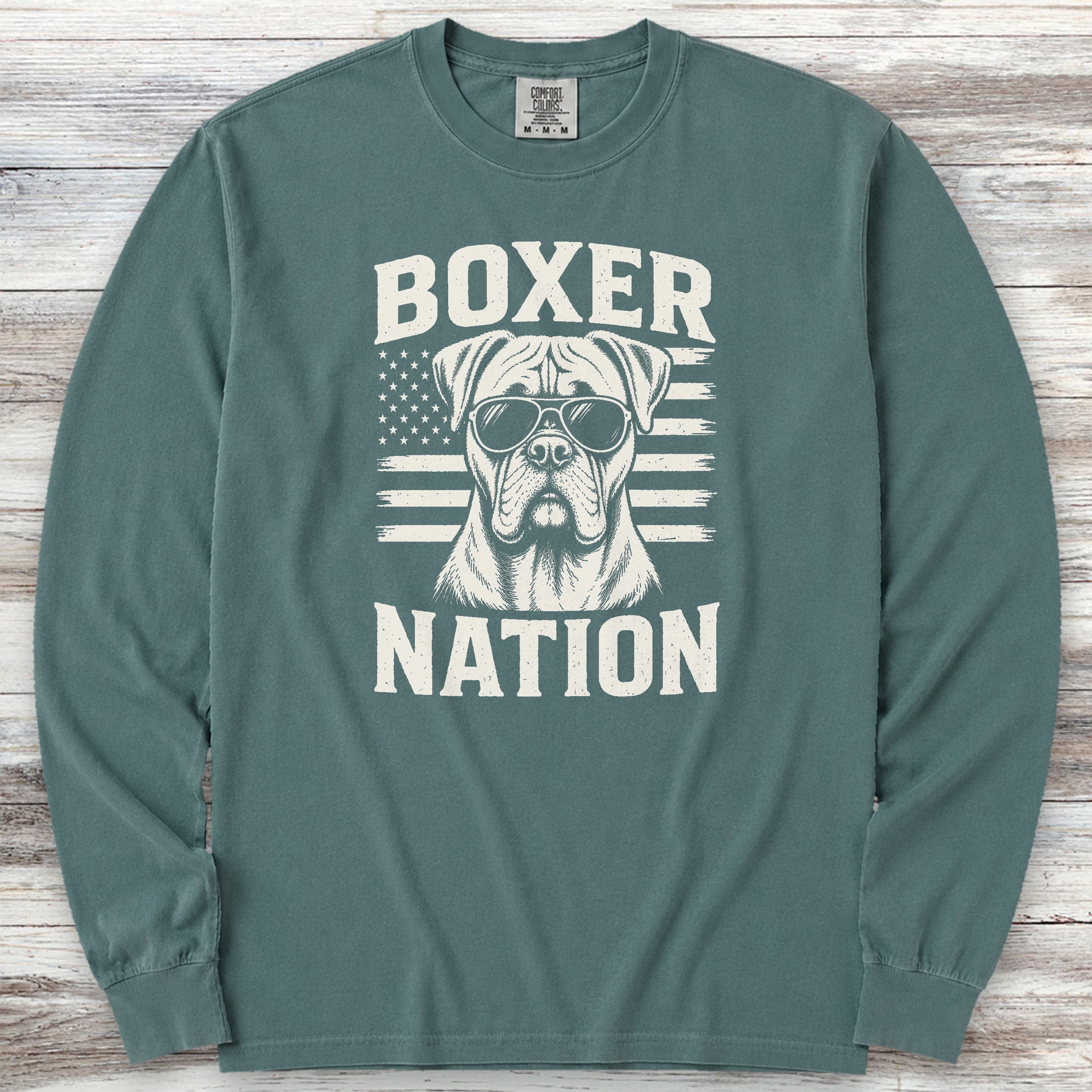 Boxer Nation Long Sleeve Tee - Blue Spruce