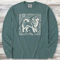Alaskan Malamute Linocut Long Sleeve Tee - Blue Spruce