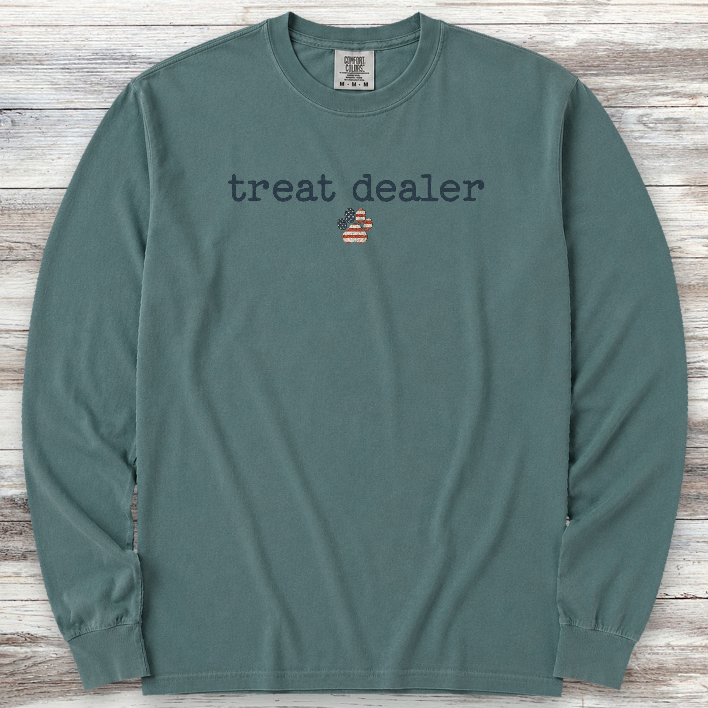 Vintage Treat Dealer USA Long Sleeve Tee - Blue Spruce