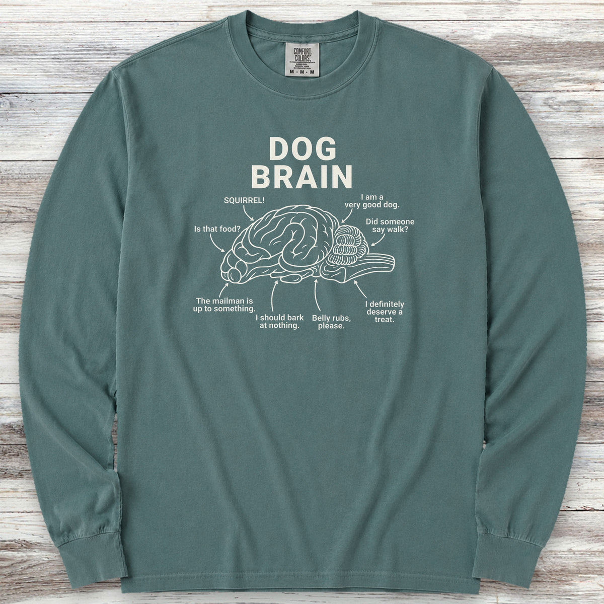 Dog Brain Long Sleeve Tee - Blue Spruce