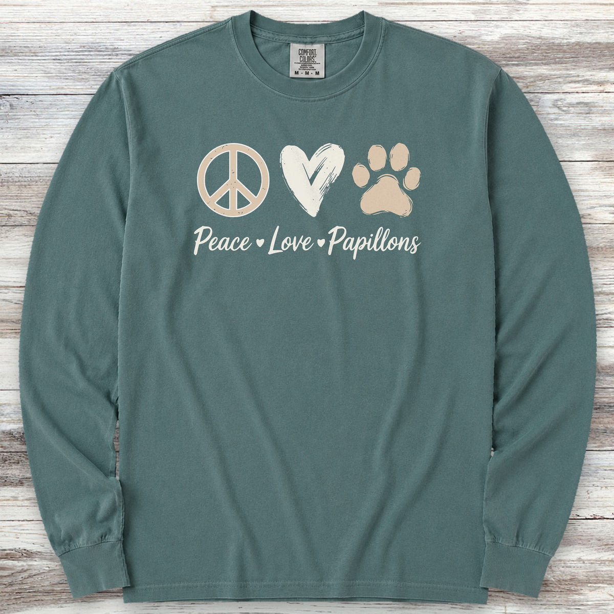 Papillon Peace Long Sleeve Tee - Blue Spruce