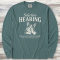 Corgi Selective Hearing Long Sleeve Tee - Blue Spruce