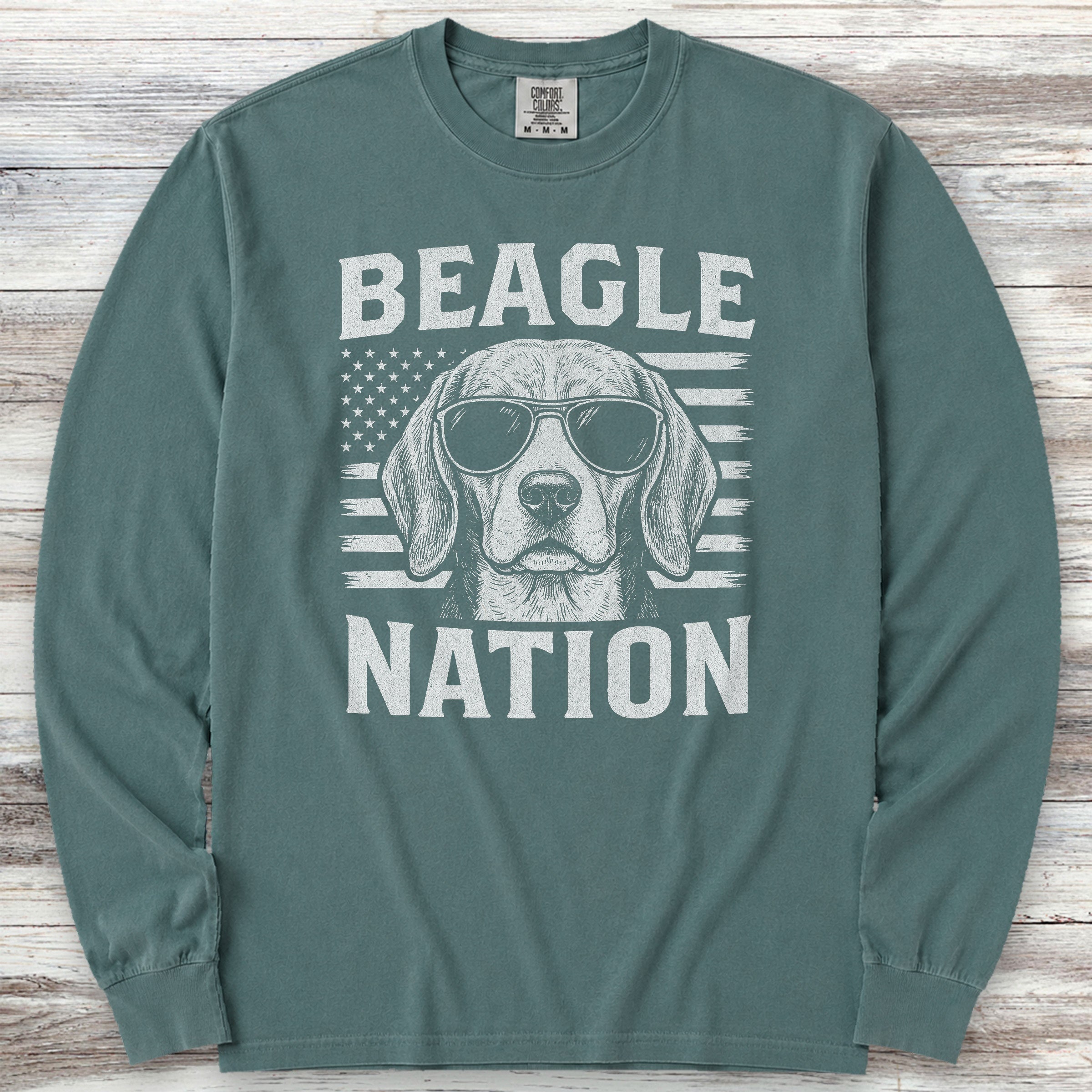 Beagle Nation Long Sleeve Tee - Blue Spruce