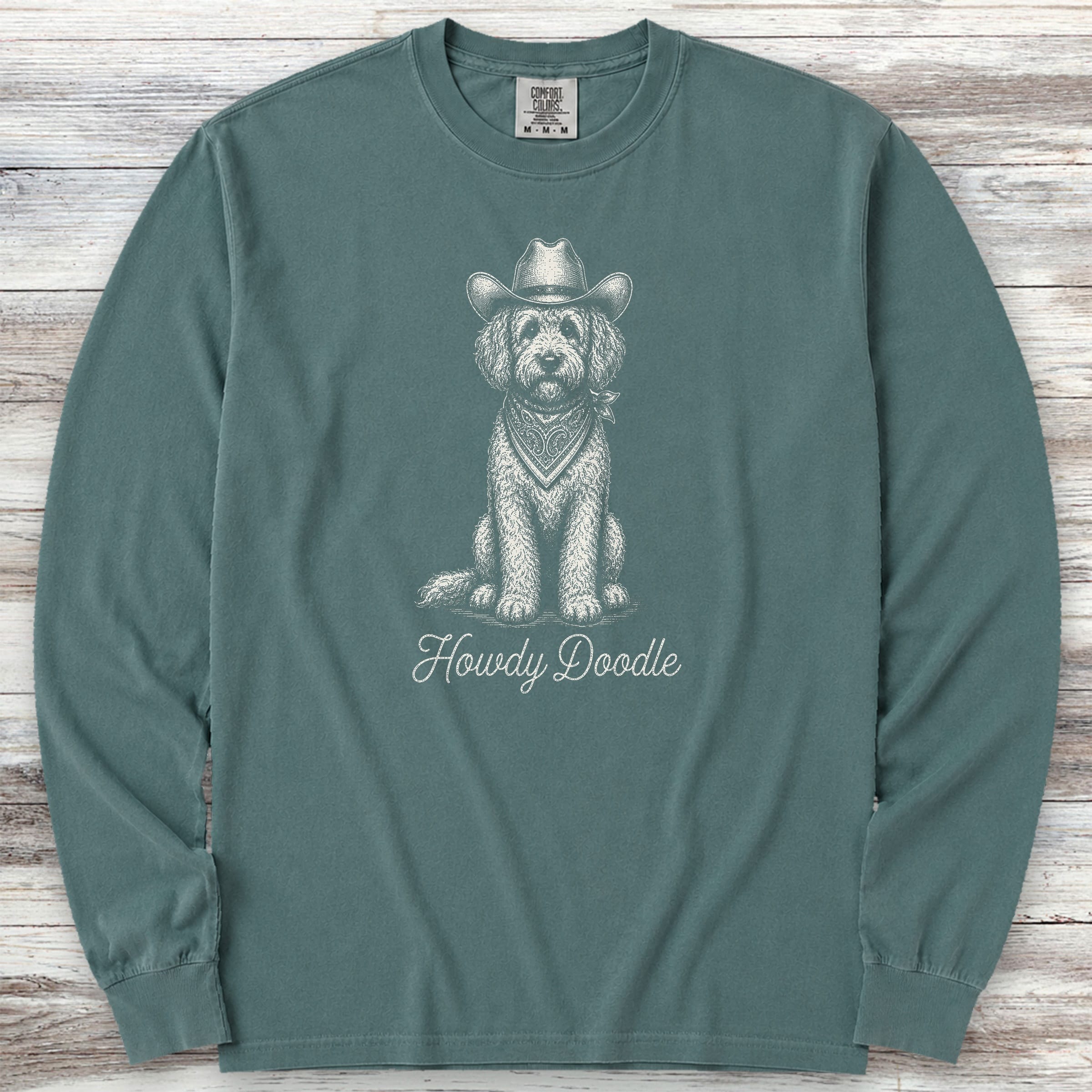 Doodle Howdy Doodle Long Sleeve Tee - Blue Spruce