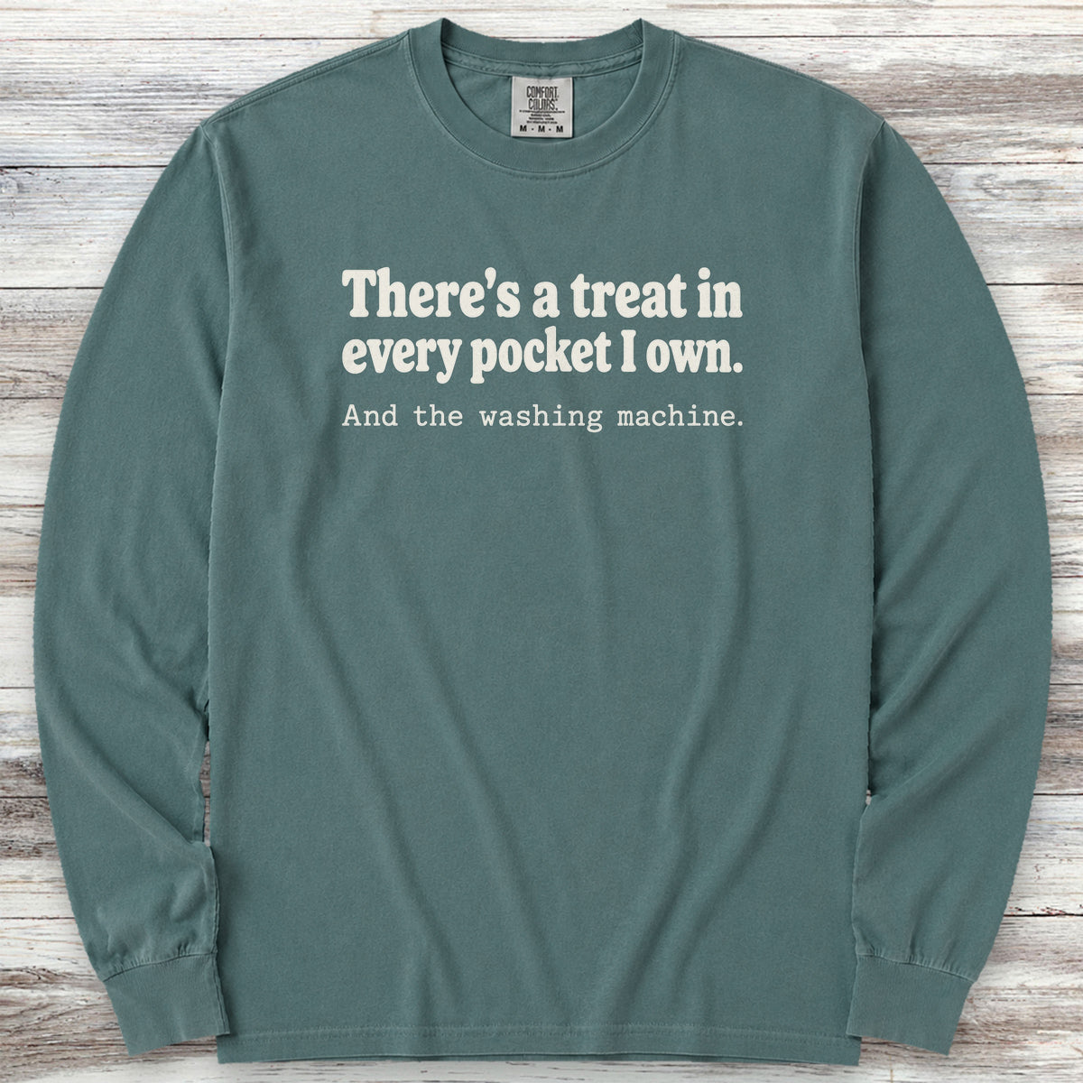 Treat in Every Pocket Long Sleeve Tee - Blue Spruce