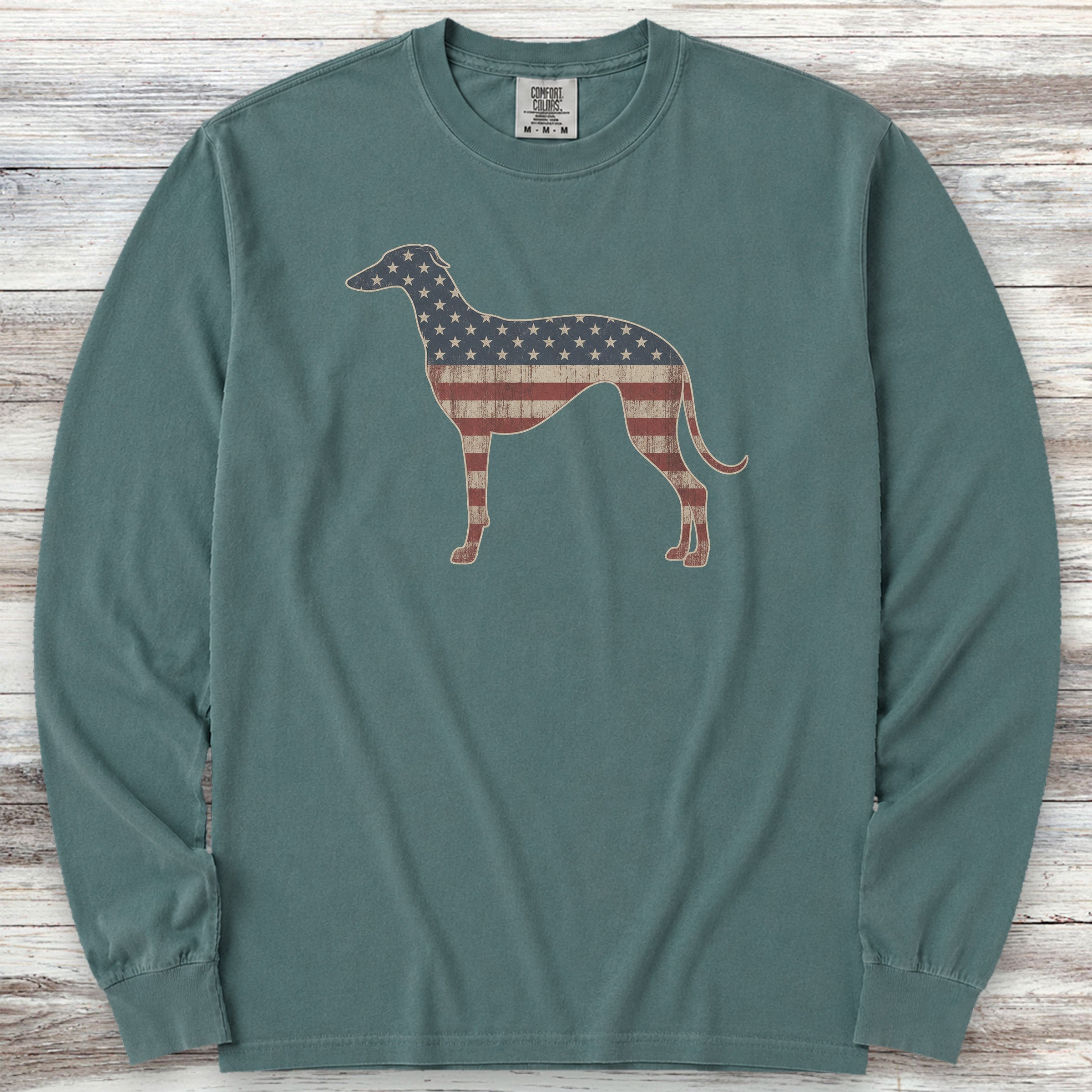 Greyhound Vintage USA Long Sleeve Tee - Blue Spruce