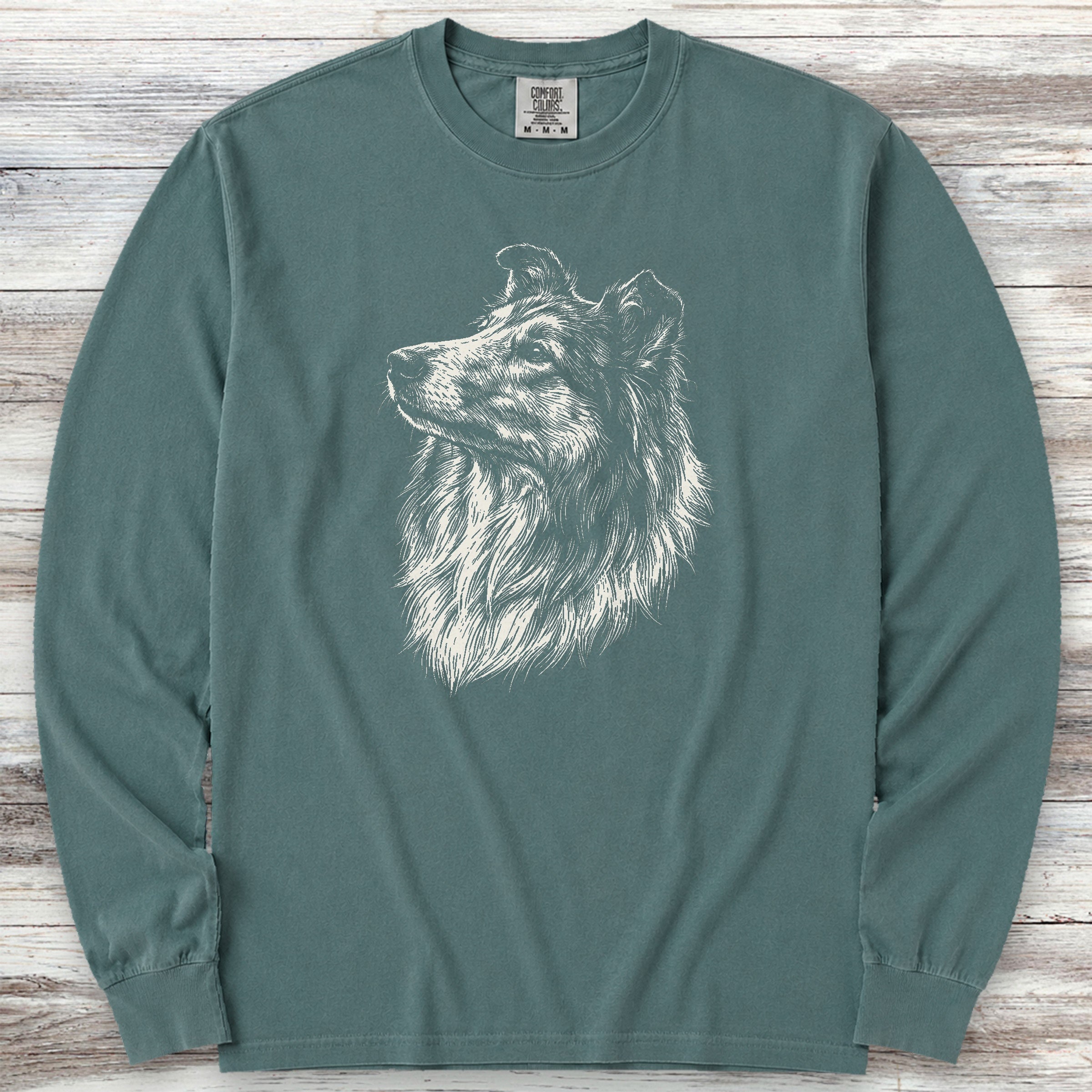 Rough Collie Loyalty Long Sleeve Tee - Blue Spruce