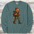 Golden Retriever Hiking Long Sleeve Tee - Blue Spruce