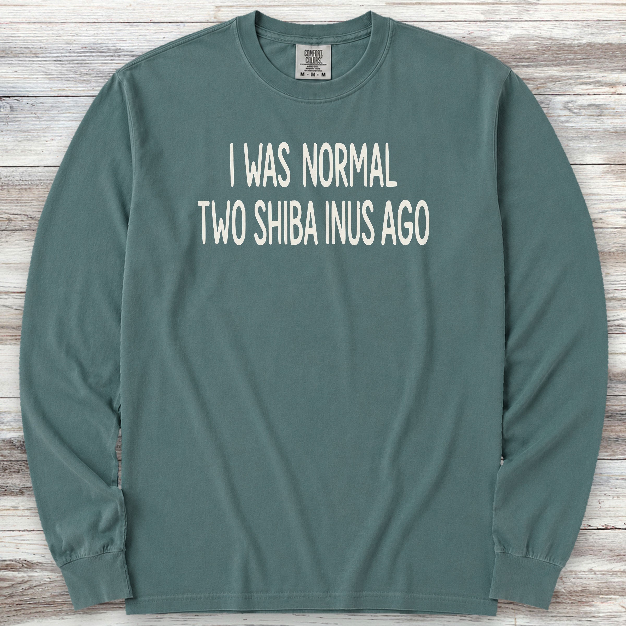 Shiba Inu Normal Long Sleeve Tee - Blue Spruce