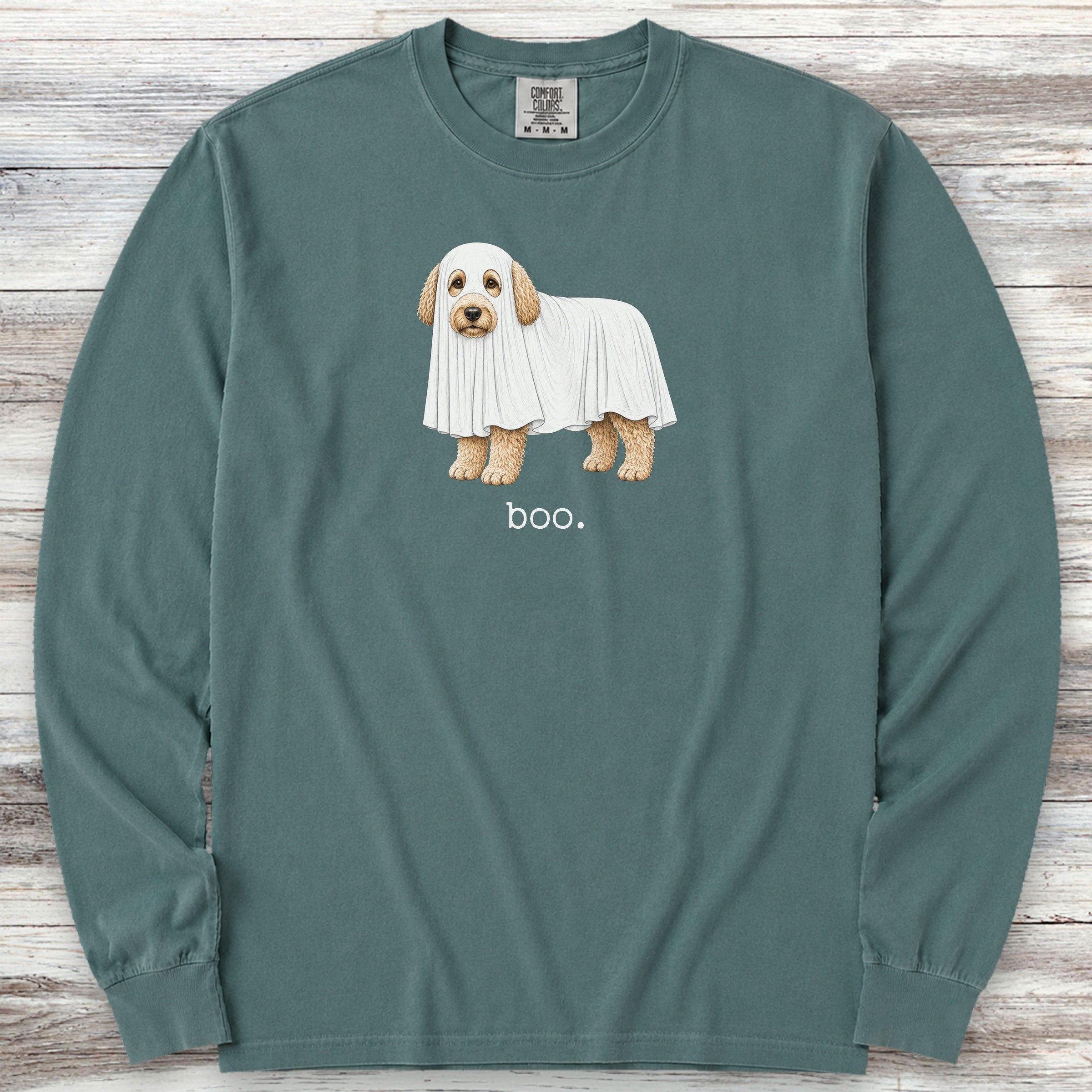 Labradoodle Boo Long Sleeve Tee - Blue Spruce