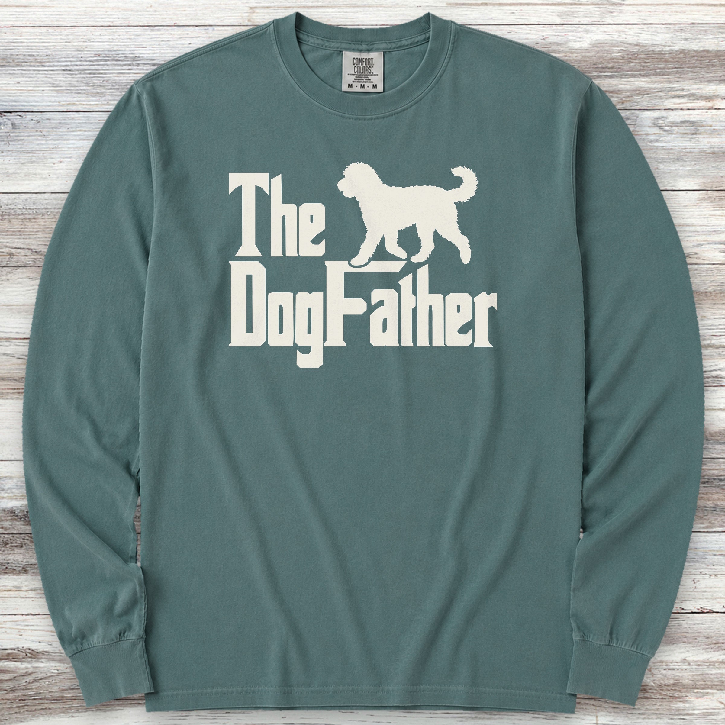 Doodle Dog Father Long Sleeve Tee - Blue Spruce