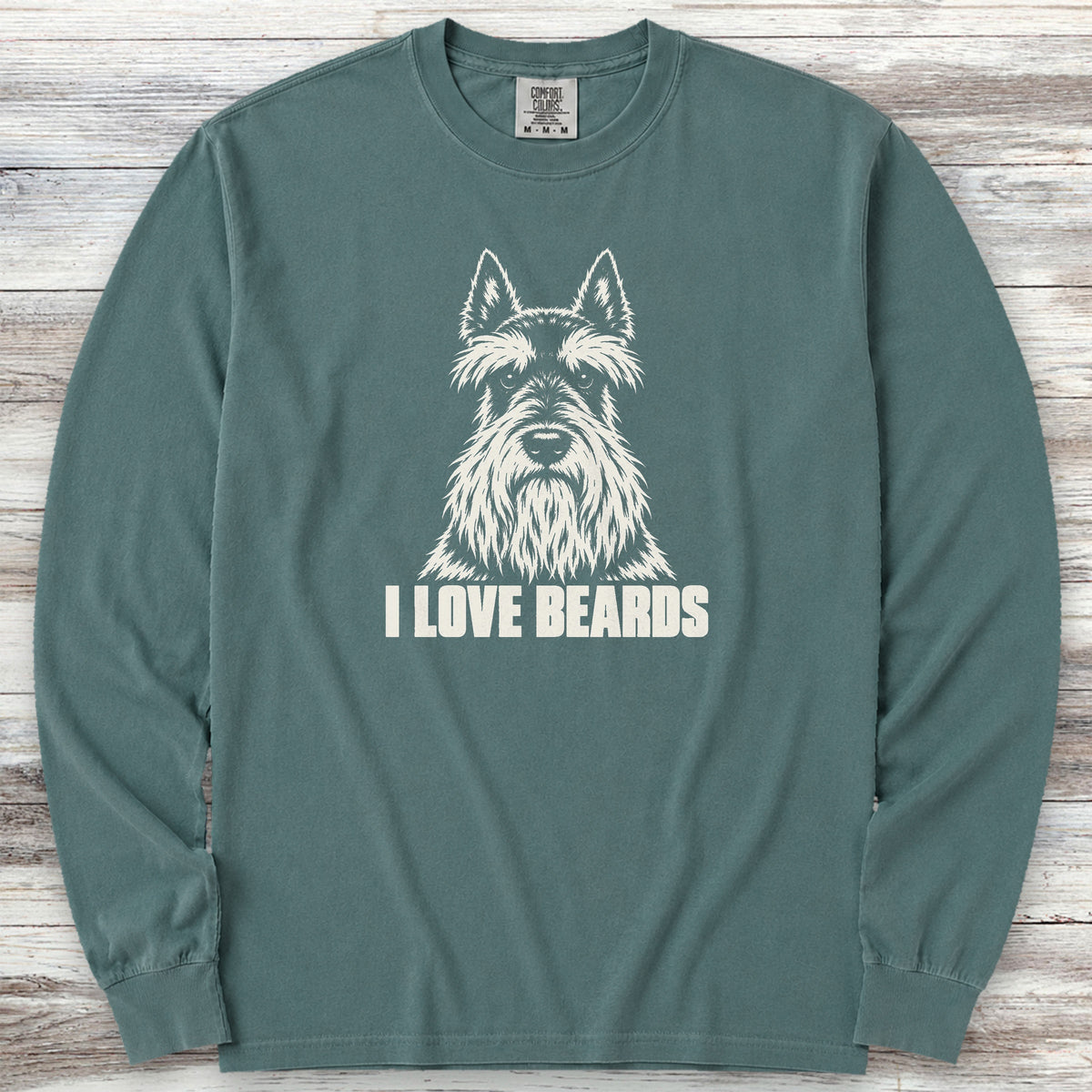 Scottish Terrier I Love Beards Long Sleeve Tee - Blue Spruce