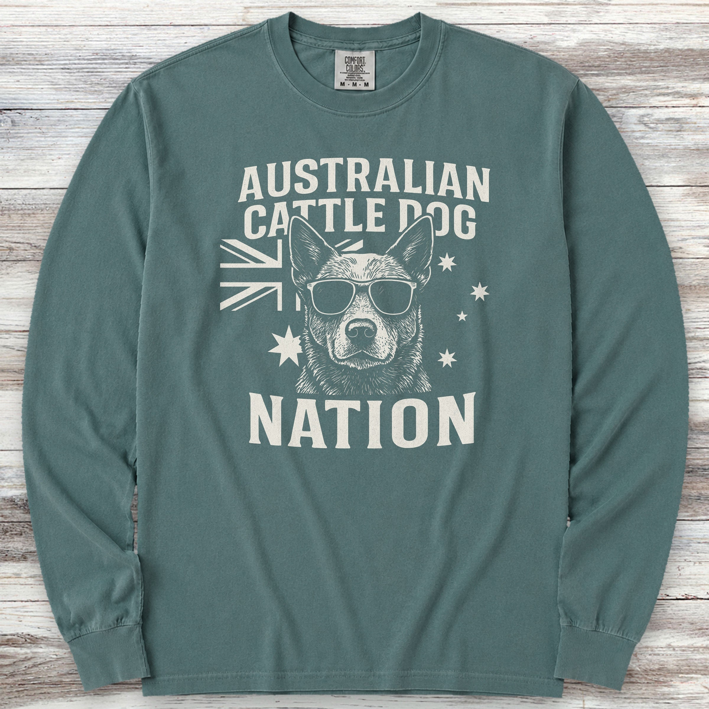 Australian Cattle Dog Australia Long Sleeve Tee - Blue Spruce