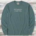 Corgi Help Long Sleeve Tee - Blue Spruce