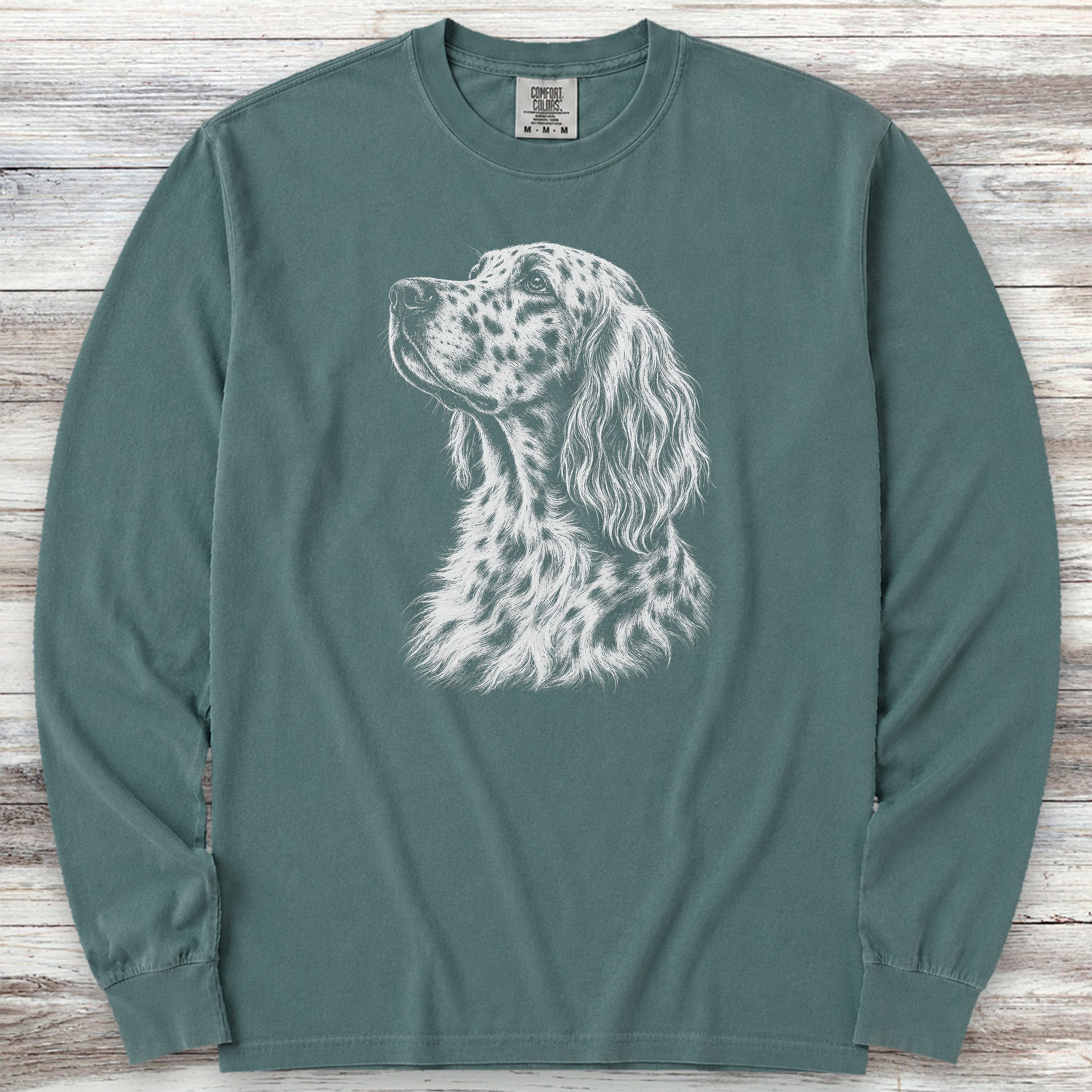 English Setter Loyalty Long Sleeve Tee - Blue Spruce