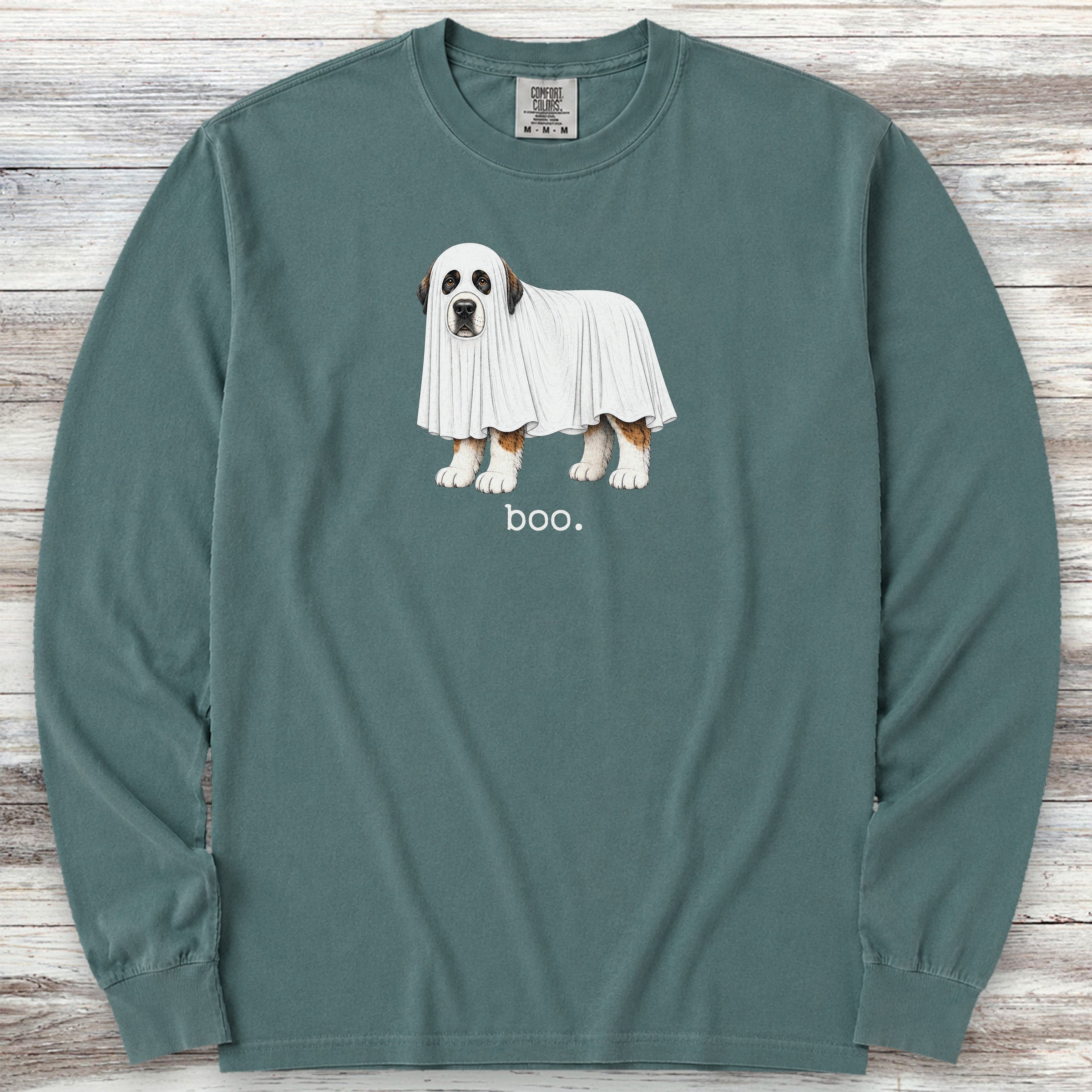 Saint Bernard Boo Long Sleeve Tee - Blue Spruce