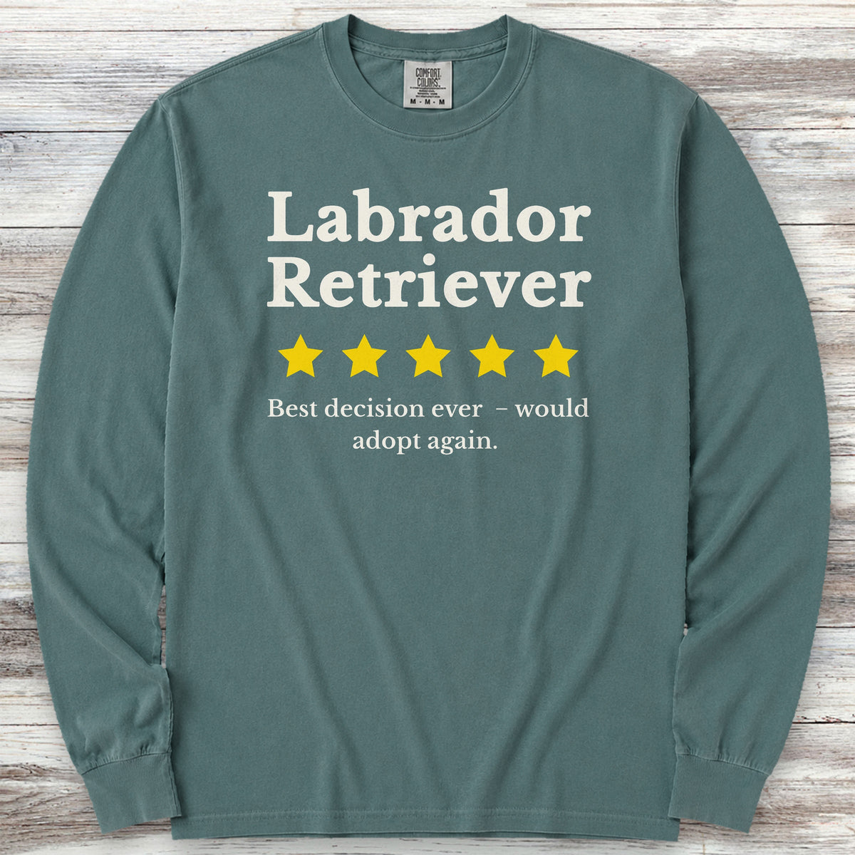 Labrador Retriever Review Long Sleeve Tee - Blue Spruce