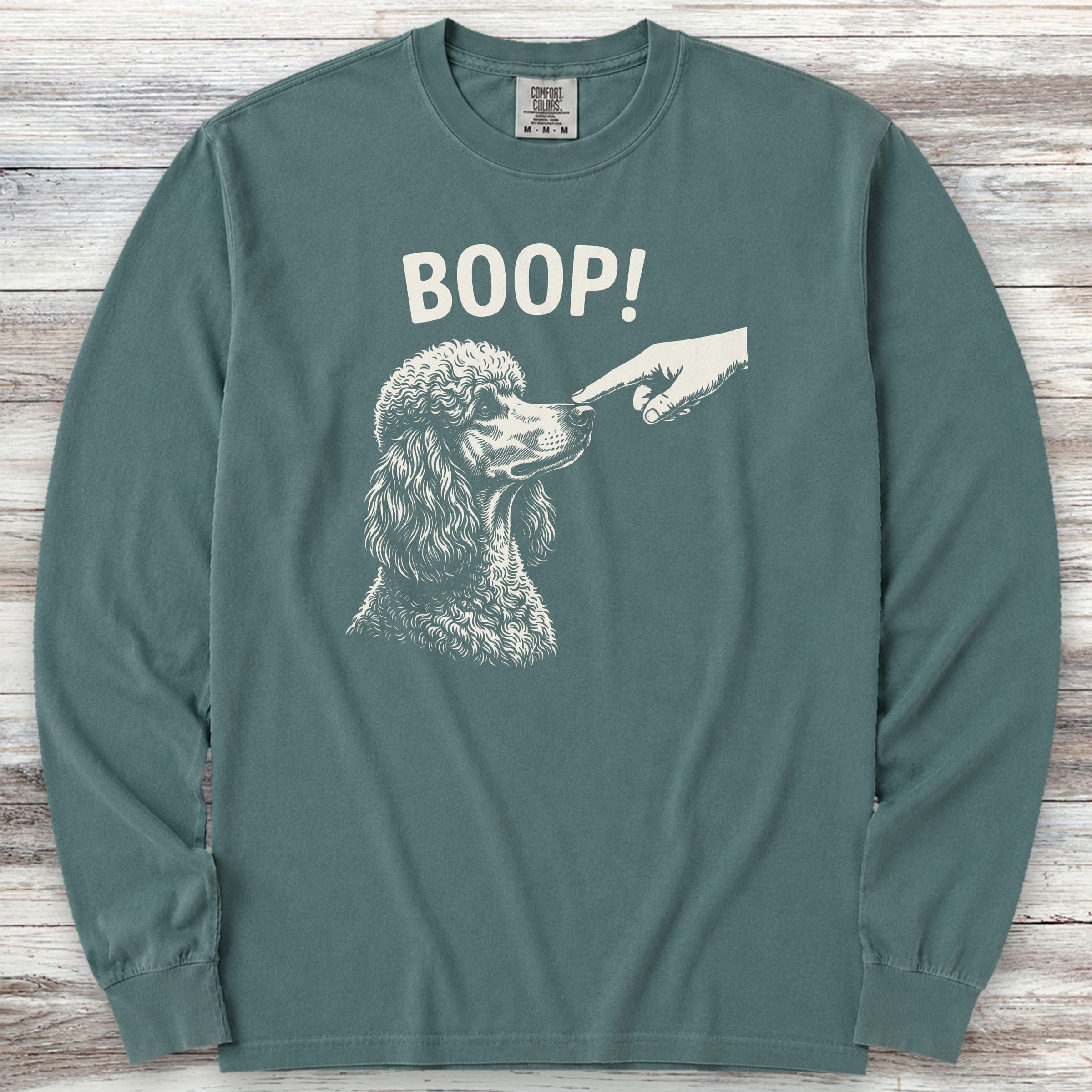 Poodle BOOP! Long Sleeve Tee - Blue Spruce