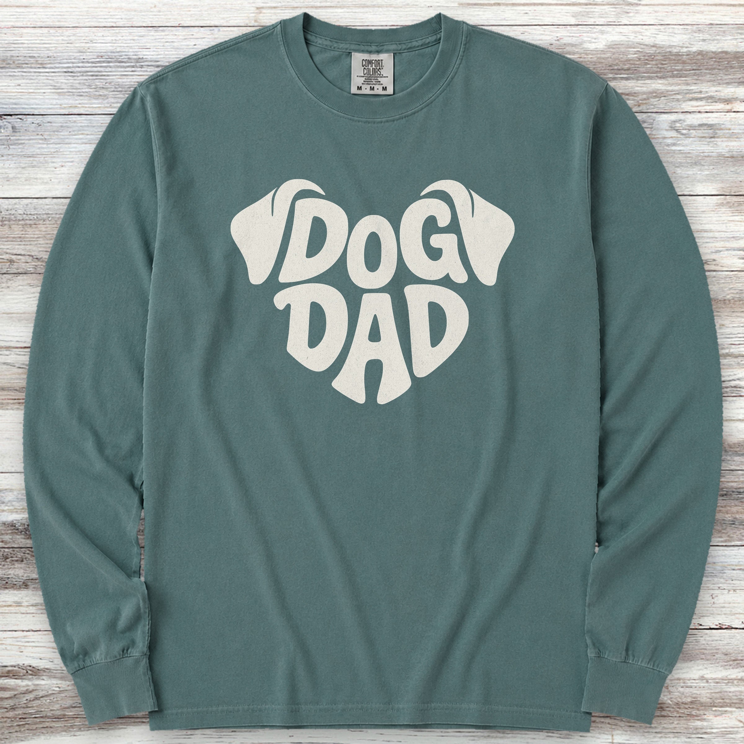 Dog Dad Ears Long Sleeve Tee - Blue Spruce