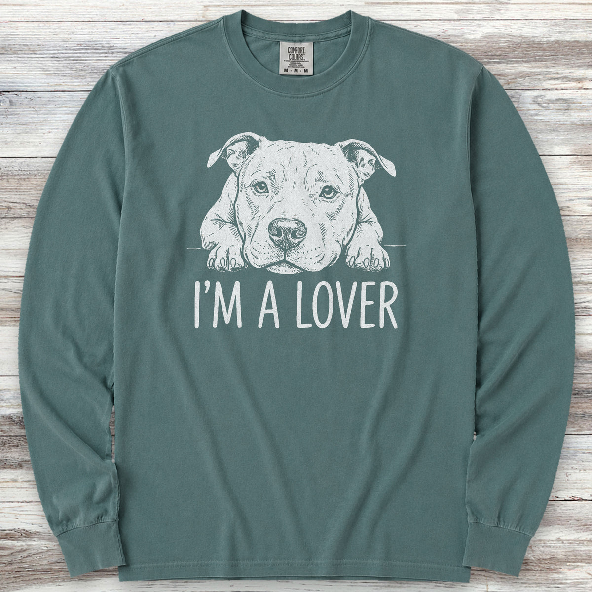 Pit Bull Lover Long Sleeve Tee - Blue Spruce