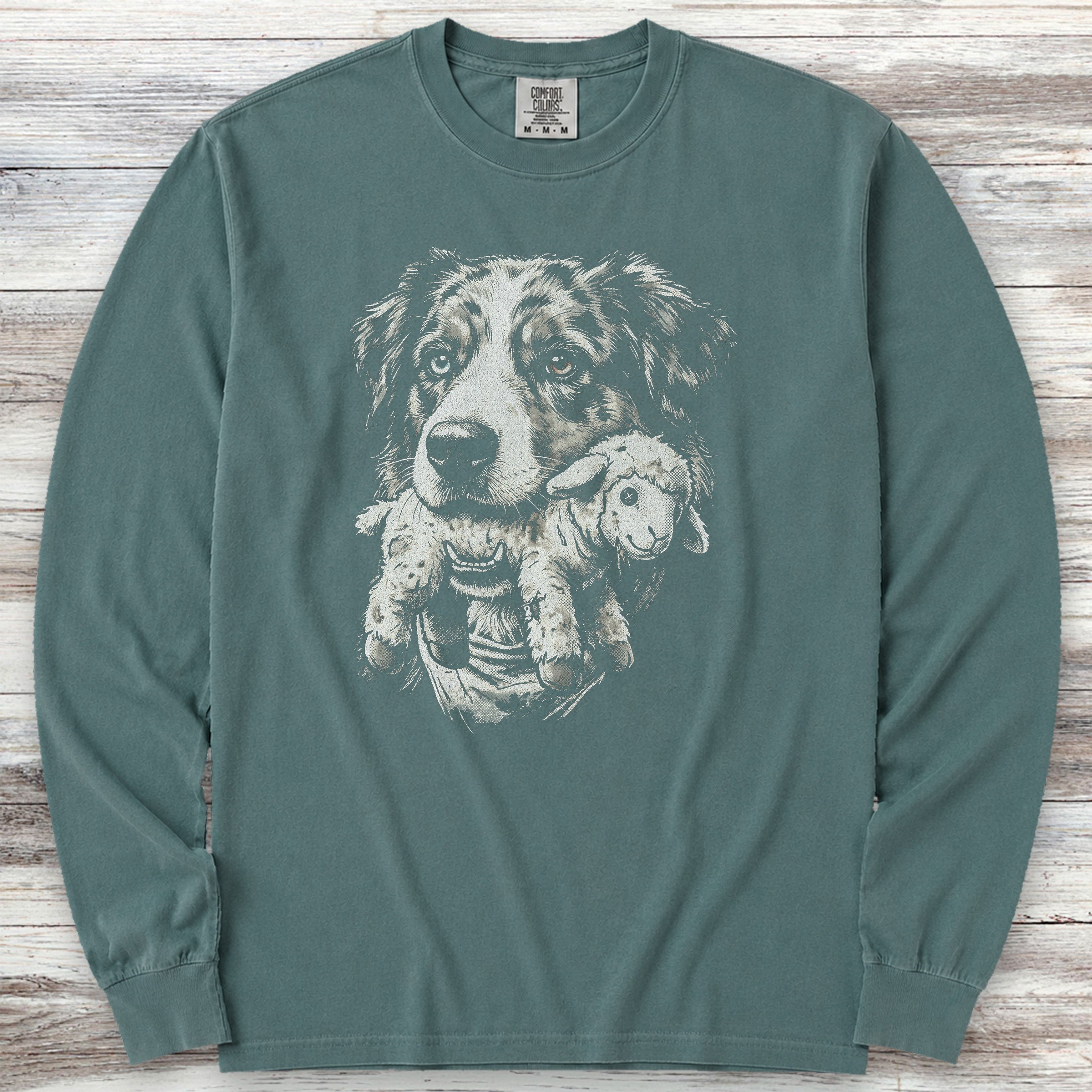 Australian Shepherd Favorite Toy Long Sleeve Tee - Blue Spruce