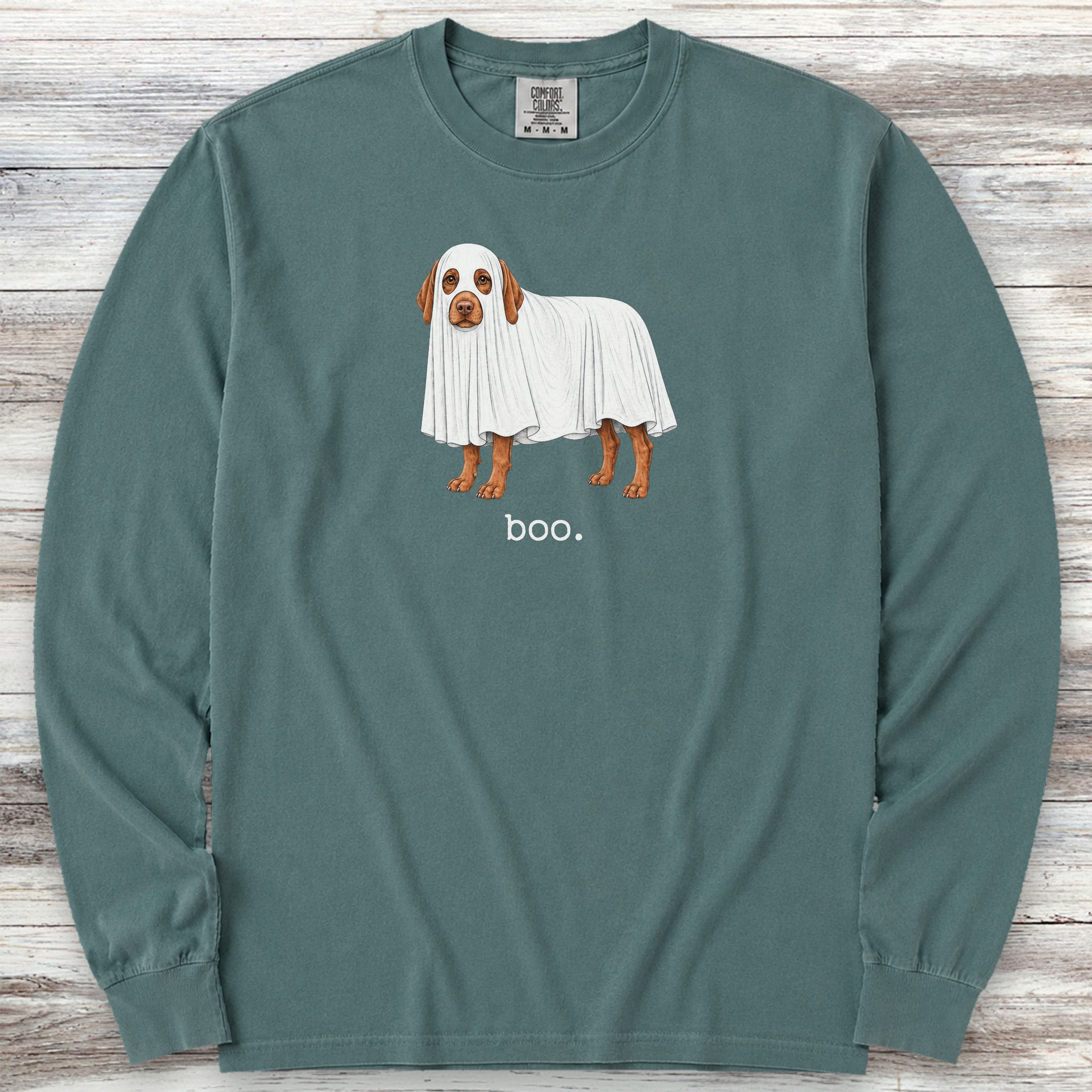 Vizsla Boo Long Sleeve Tee - Blue Spruce