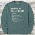 Collie Herding List Long Sleeve Tee - Blue Spruce