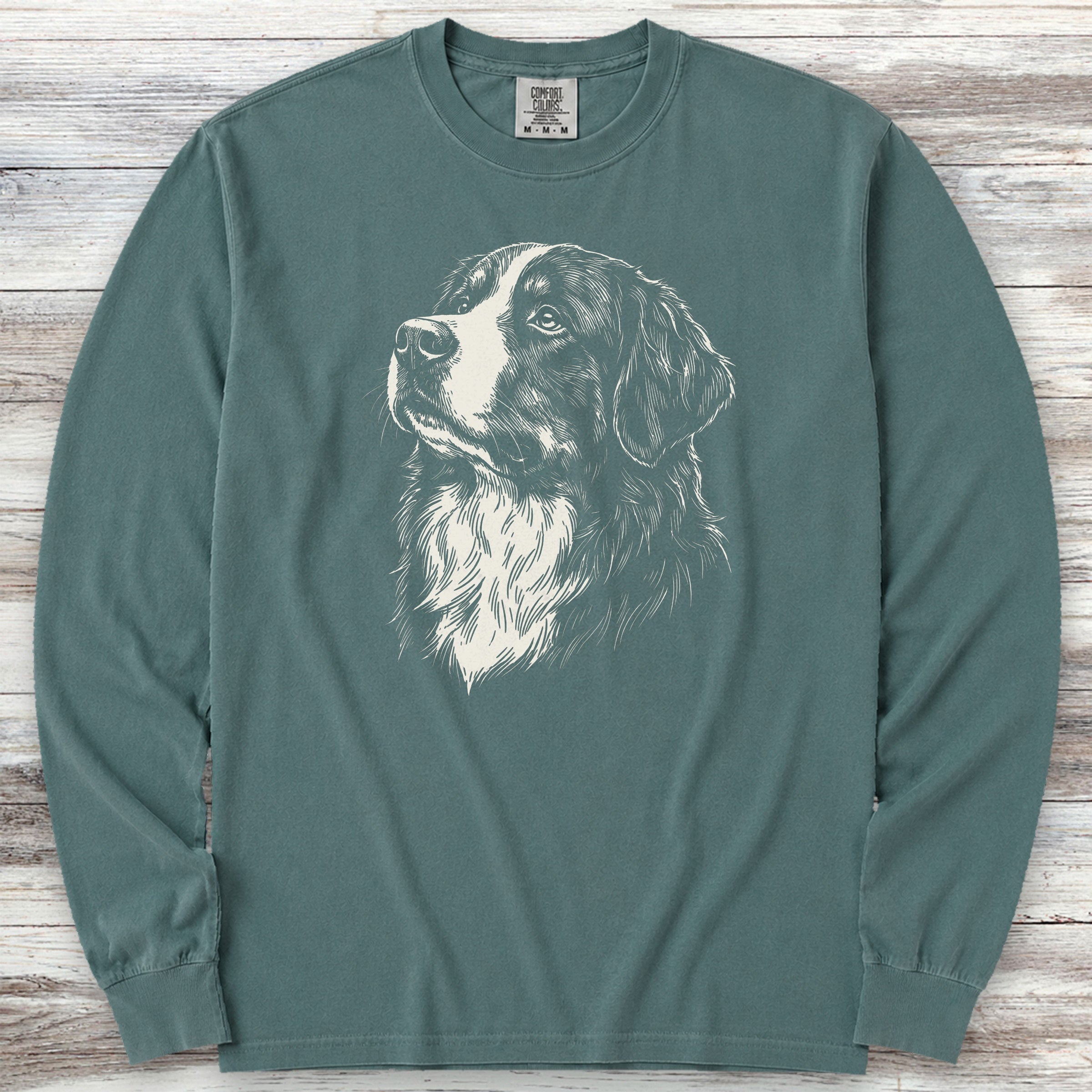 Bernese Mountain Dog Loyalty Long Sleeve Tee - Blue Spruce