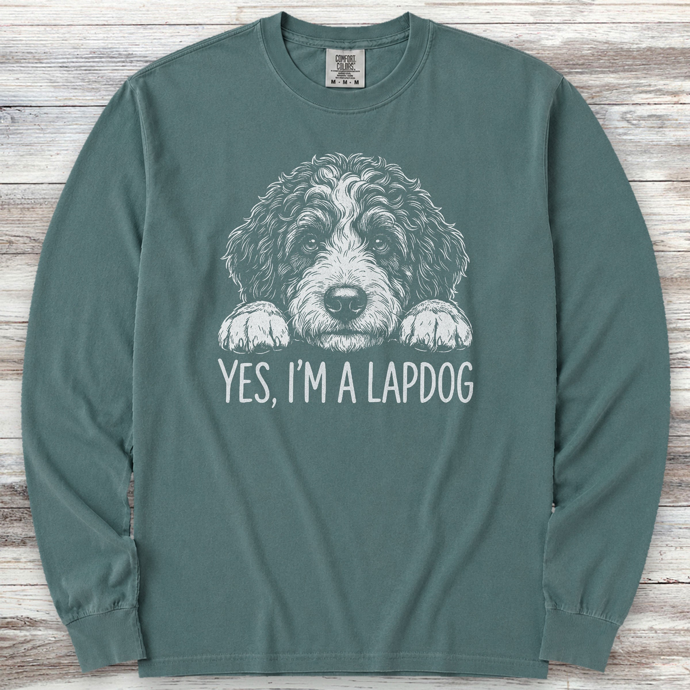 Bernedoodle Lapdog Long Sleeve Tee - Blue Spruce