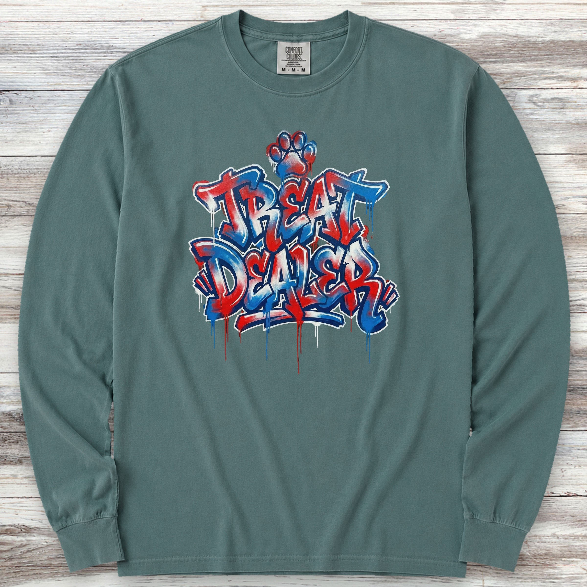 Treat Dealer American Grafitti Long Sleeve Tee - Blue Spruce