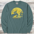 Irish Setter Halloween Moon Long Sleeve Tee - Blue Spruce