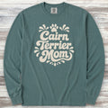 Cairn Terrier Groovy Mom Long Sleeve Tee - Blue Spruce