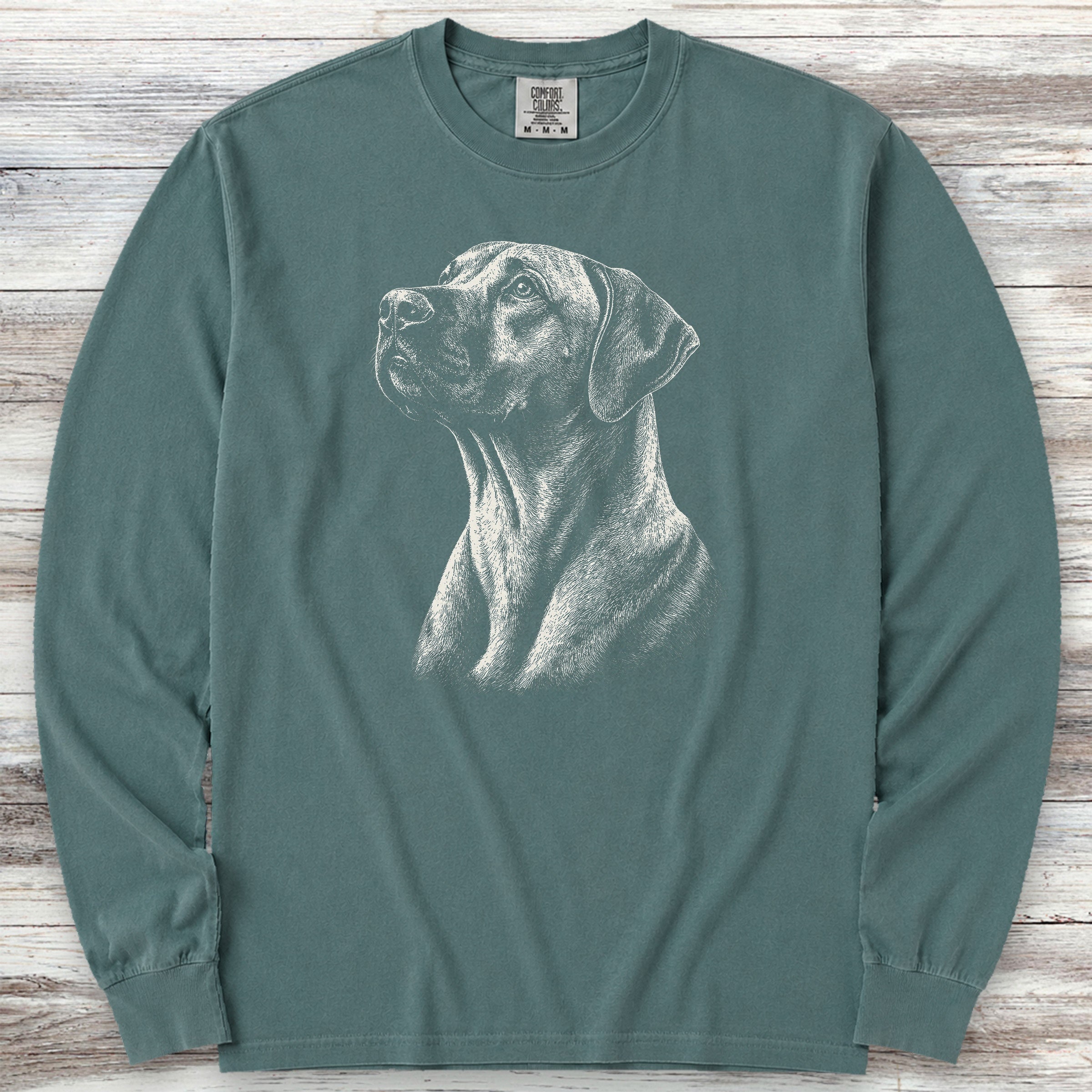 Rhodesian Ridgeback Loyalty Long Sleeve Tee - Blue Spruce