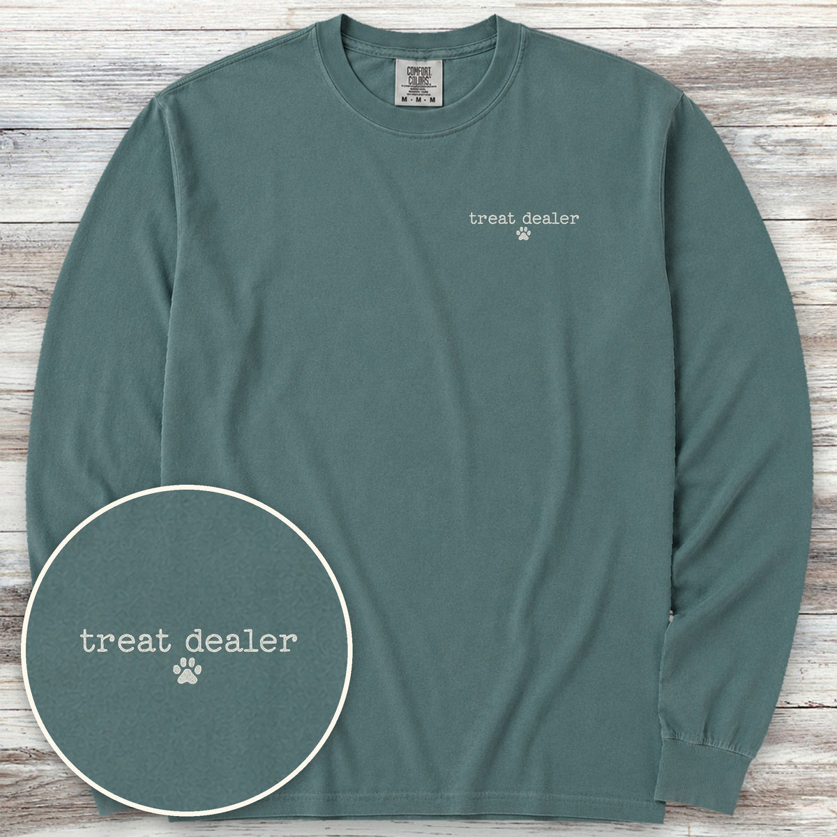 Vintage Treat Dealer Left Chest Long Sleeve Tee - Blue Spruce