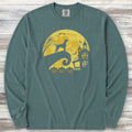 Weimaraner Halloween Moon Long Sleeve Tee - Blue Spruce