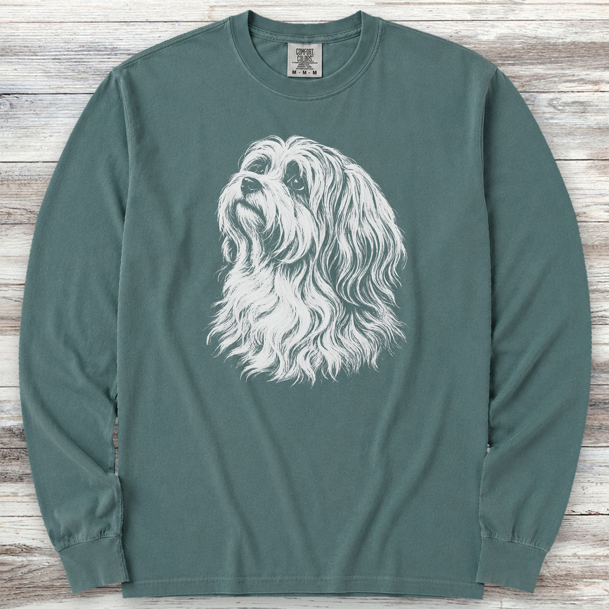 Havanese Loyalty Long Sleeve Tee - Blue Spruce