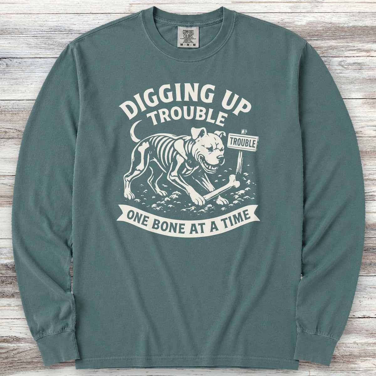 Pit Bull Trouble Long Sleeve Tee - Blue Spruce