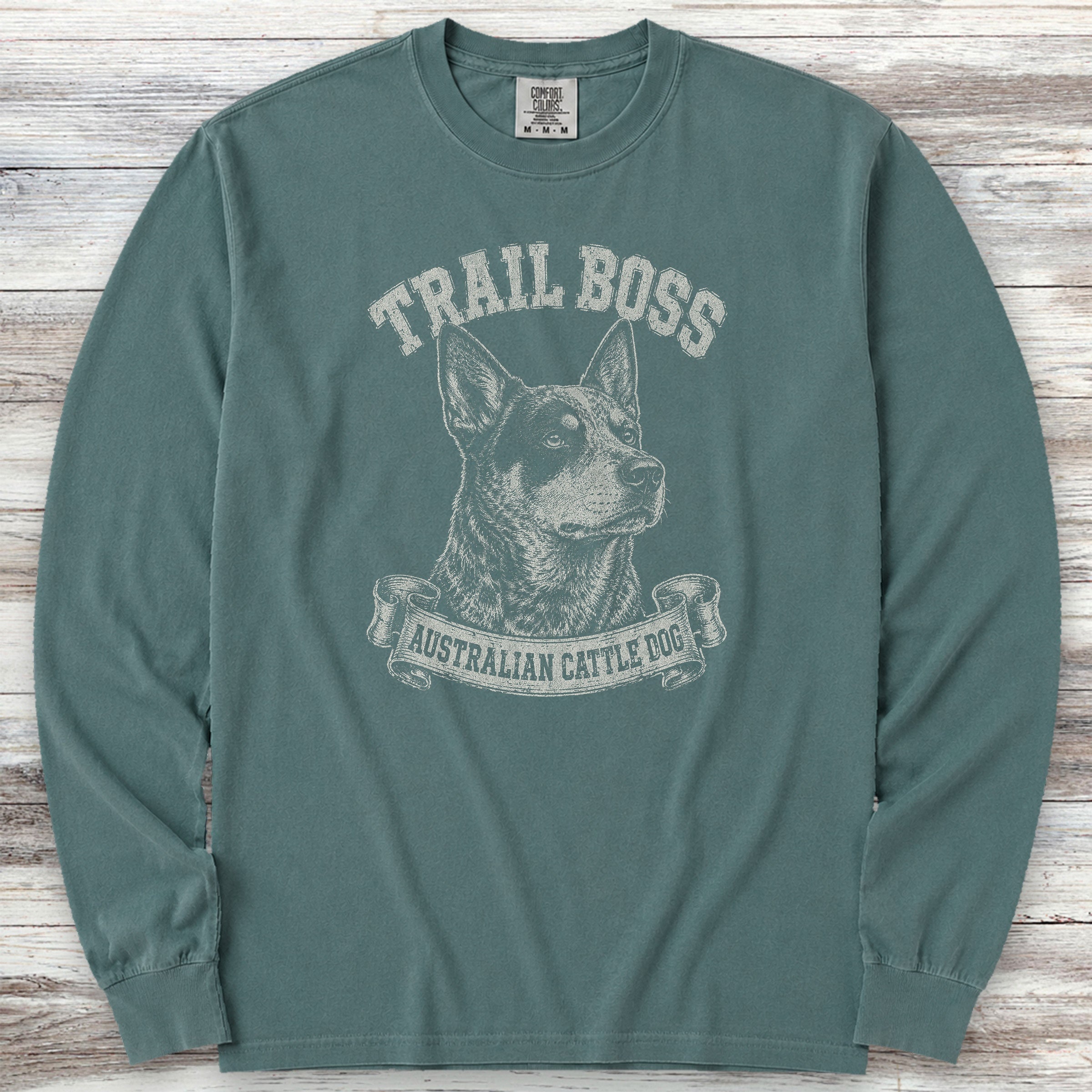 Australian Cattle Dog Trail Boss Long Sleeve Tee - Blue Spruce