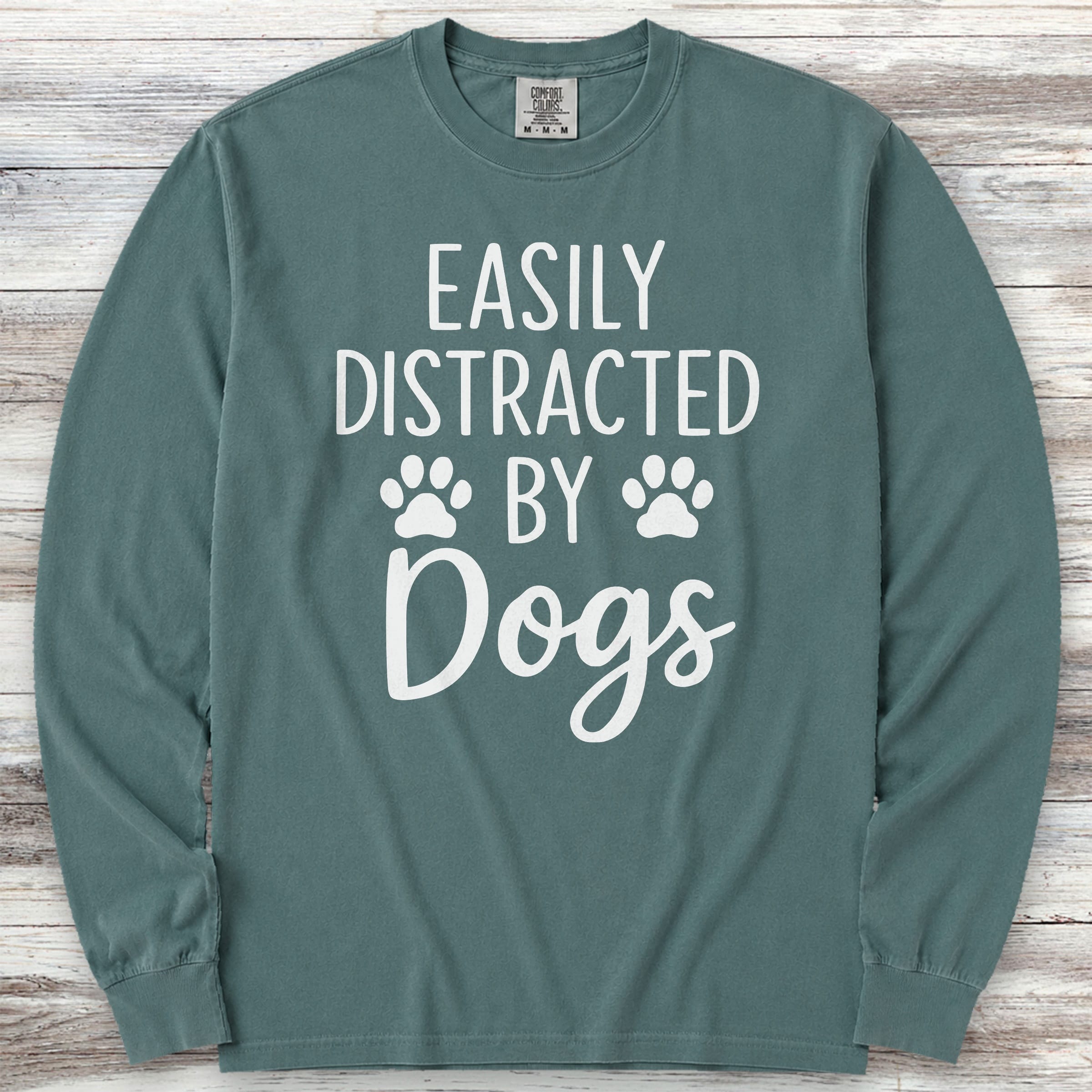 Distracted Long Sleeve Tee - Blue Spruce